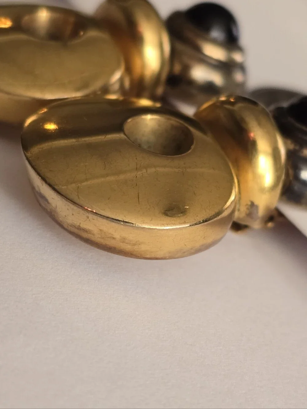 Vintage earrings by Steve Vaubel moderist bold statement gold silver clip on